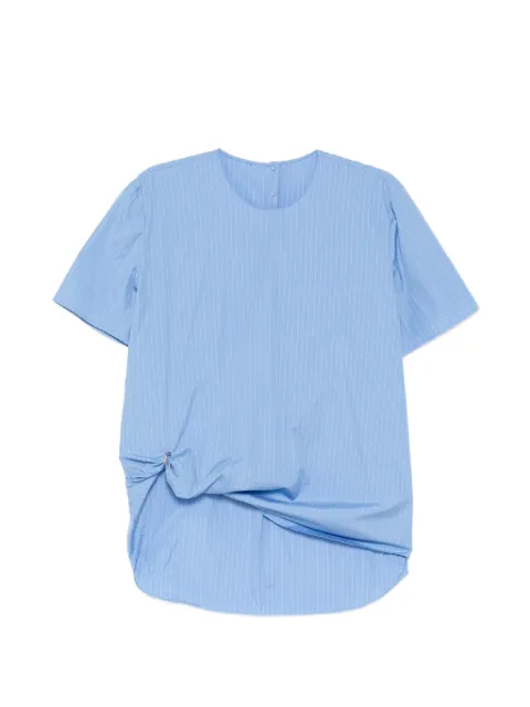 JNBY pinstripe pleated blouse Blue 5Q4211860
