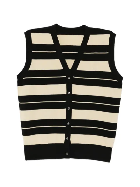 LESS striped buttoned knit vest Black 2Q4316180