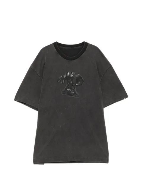 JNBY washed ceramic dog T-shirt Black 5Q4111820