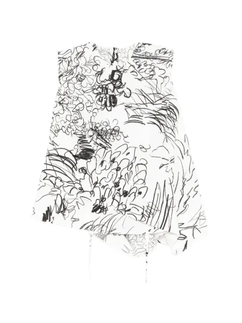 JNBY waist-defining floral top White 5Q4210700