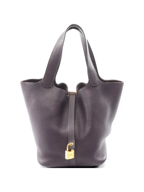 Hermès Pre-Owned 2019 Picotin Lock MM taurillon clemence tote bag Purple 1054310D