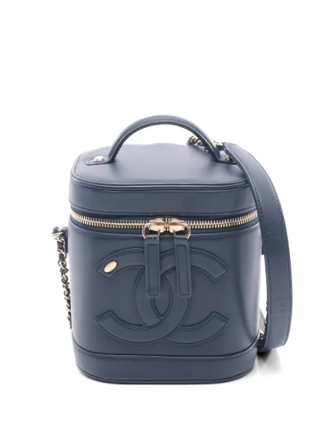 CHANEL Pre-Owned 2019 Coco Mark chain-strap vanity case Blue 105404327541720