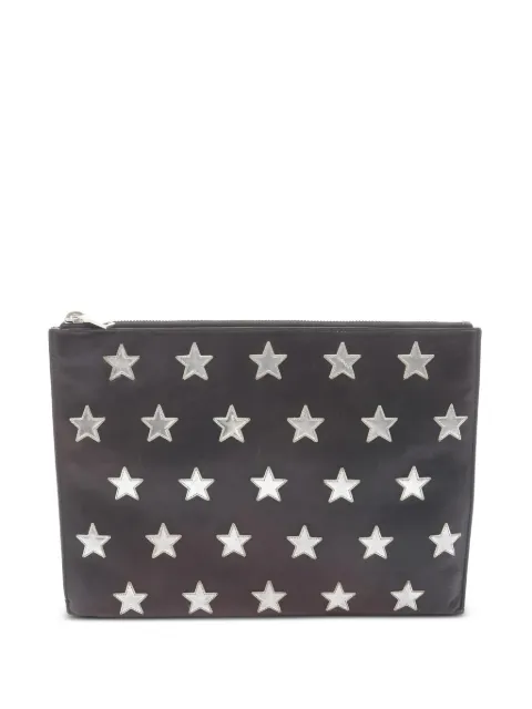 Saint Laurent Pre-Owned 2000s star-motif clutch bag Black 1048935