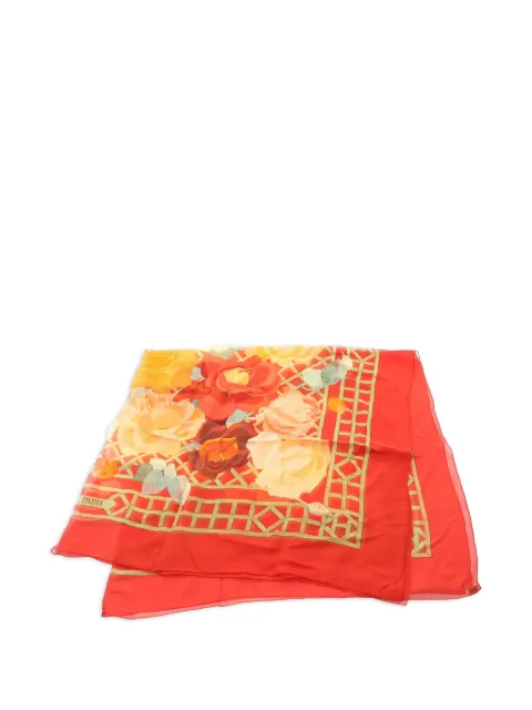 Hermès Pre-Owned 2010s Roseraie scarf Red 1051554