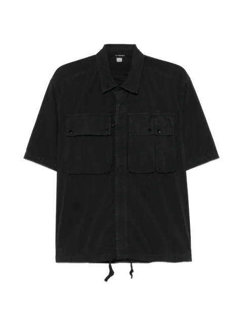 C.P. Company 50 Fili short-sleeve zip shirt Black 20CMSH064A005153D999