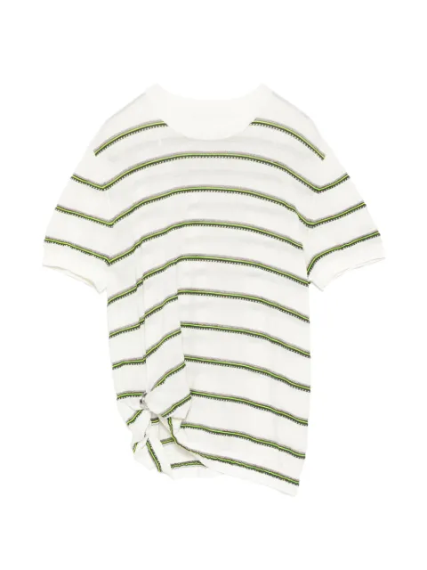 JNBY striped buckle knit top White 5Q4311370