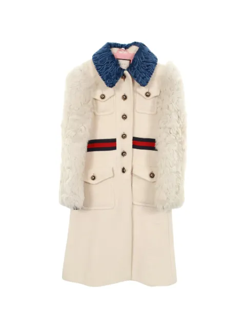 Gucci Pre-Owned 2010s GG-button pocket coat Neutrals 1052526