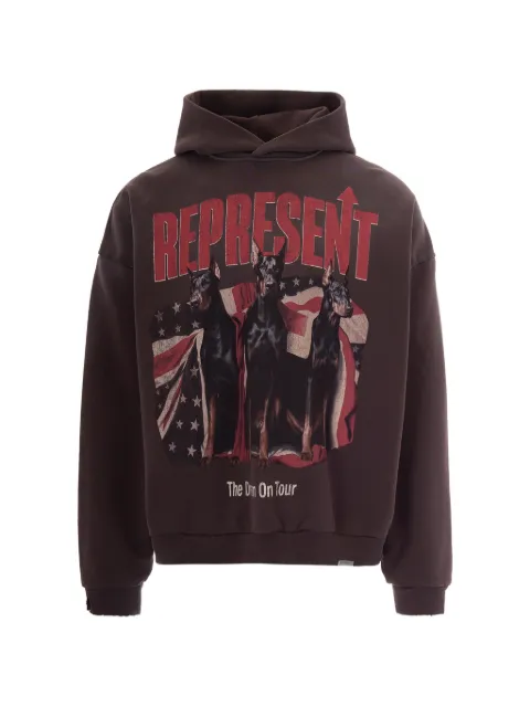 Represent graphic hooded sweatshirt Brown MLM100618017