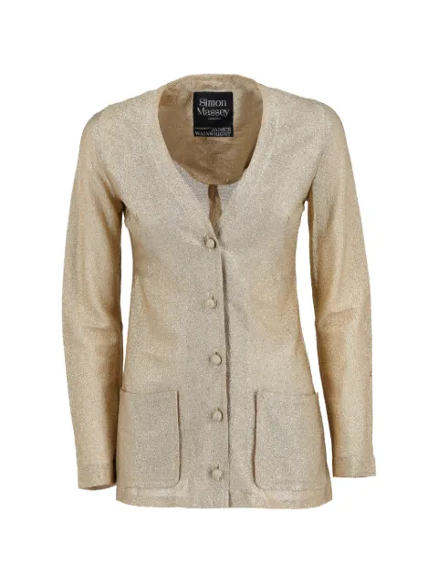 Vintage V-neck buttoned cardigan Gold W24121243