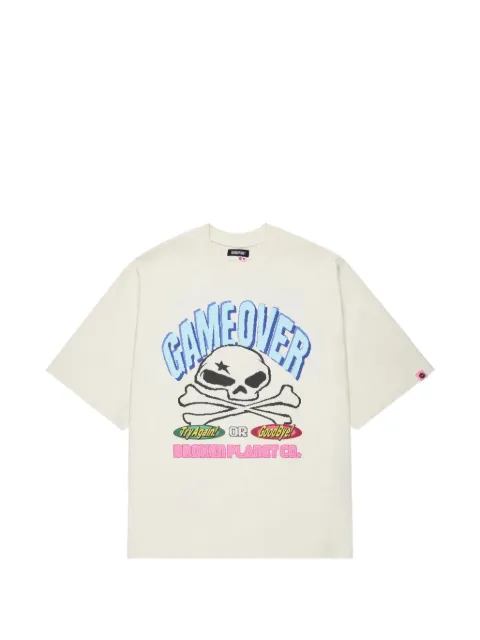 BROKEN PLANET Game Over graphic T-shirt Neutrals BPGOTEWVWH0022026
