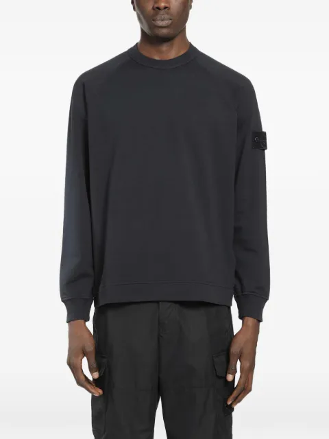 Stone Island 6100064 cotton stretch fleece S.I. Ghost sweatshirt Black L1S156100064S00F3