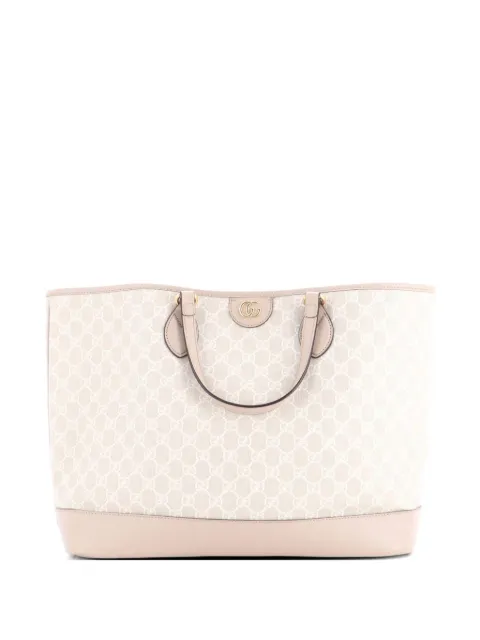 Gucci Pre-Owned Ophidia Top Handle Shopping GG Coated Canvas and Leather Medium tote bag Neutrals J68IUC6VMM7LWG2H