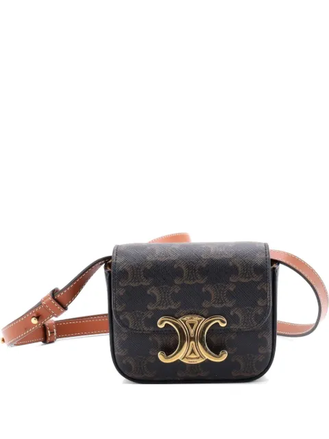 Celine Pre-Owned Triomphe Triomphe Coated Canvas Mini shoulder bag Brown YM1P36VT9O1UZBJP