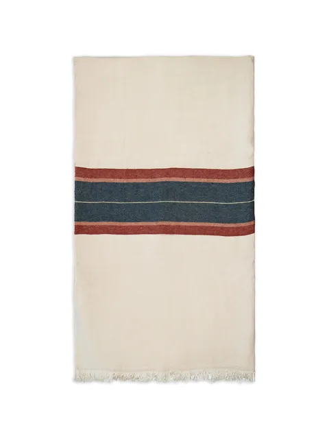 LIBECO striped linen throw Neutrals 170065