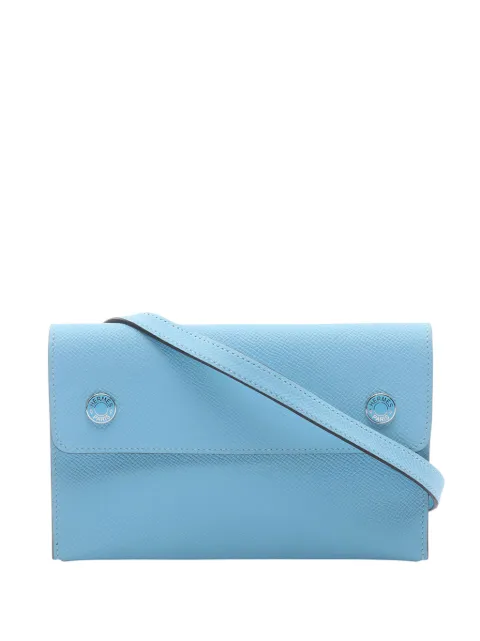 Hermès Pre-Owned 2023 Epsom Hermesnap Wallet On Strap crossbody bag Blue B0EJR82GUH29UT5O
