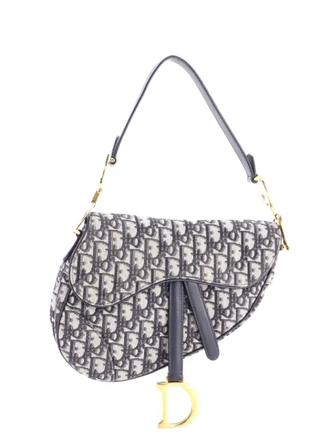 Christian Dior Pre-Owned Saddle Handbag Oblique Canvas Medium shoulder bag Blue 78PQQSK2KLVZ8PJ1