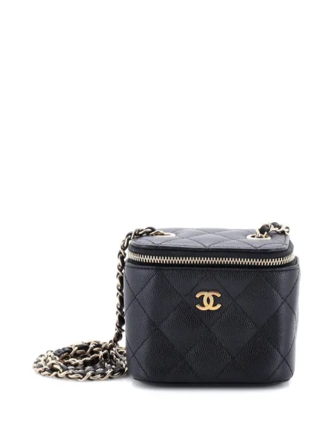 CHANEL Pre-Owned Classic Vanity Case with Chain Quilted Caviar Mini pouch Black ZO165P5EO6E734LU