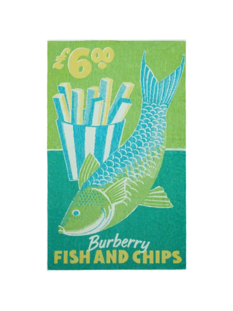 Burberry Fish and Chips cotton towel Green 8122894