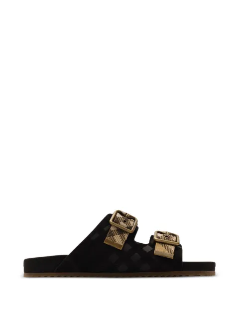 Burberry Check suede Urchin sandals Black 8118615