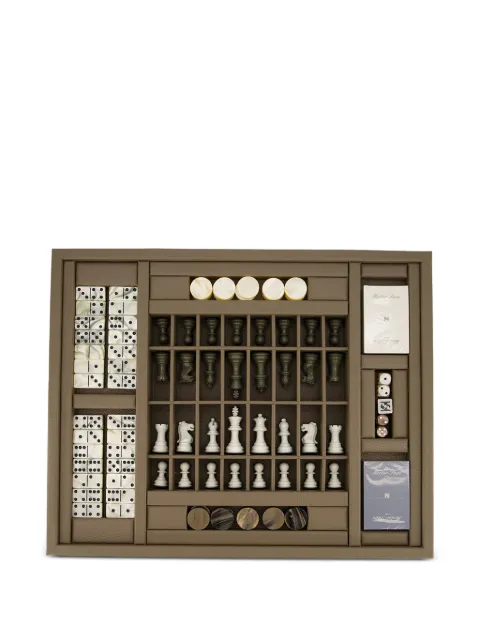 Hector Saxe multi-game leather coffret Brown CMJ01