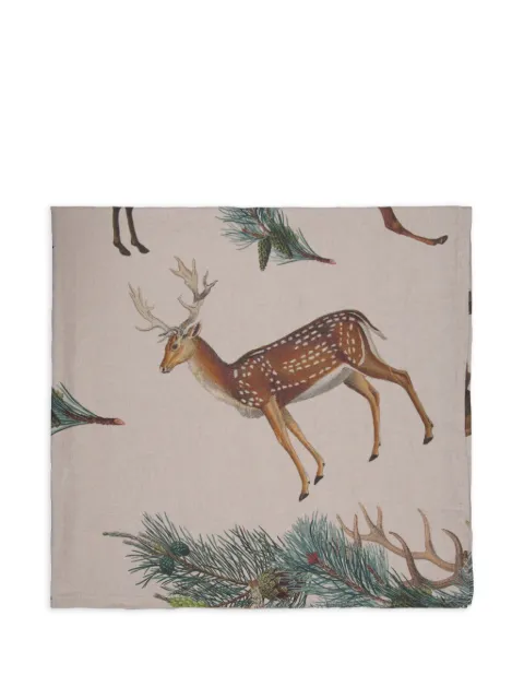 LINORICCI animal-print linen tablecloth White 4014SAP
