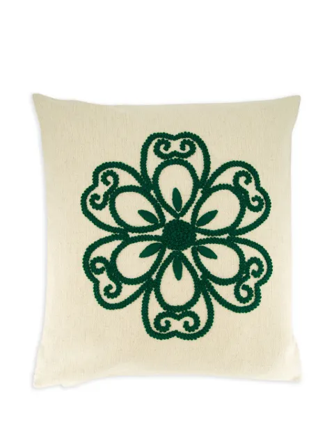 HOUSE OF CAPRICORN embroidered linen cushion Neutrals 90360