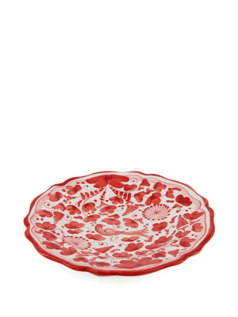 Les-Ottomans Peacock handpainted pleate set Red PK0321