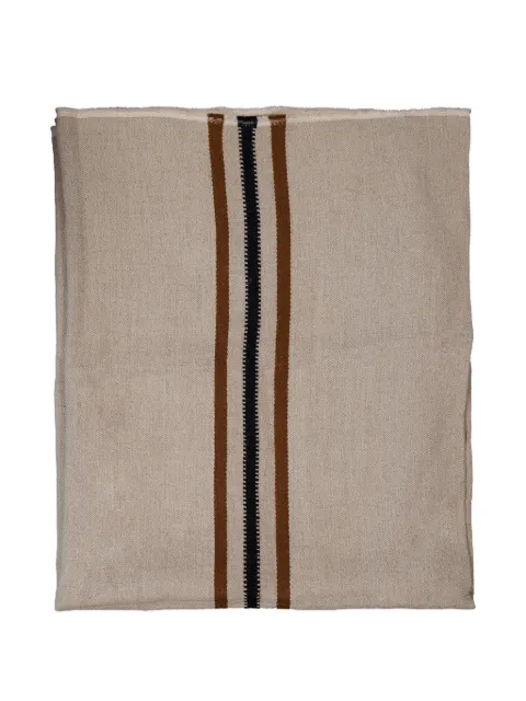LIBECO Foundry stripe-detail throw Neutrals 135076