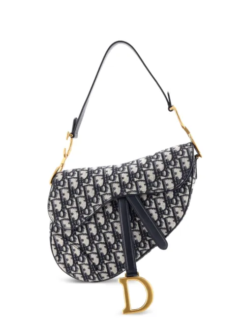 Christian Dior Pre-Owned Saddle Handbag Oblique Canvas Medium shoulder bag Blue M4WNEFH8ZCY7URE3