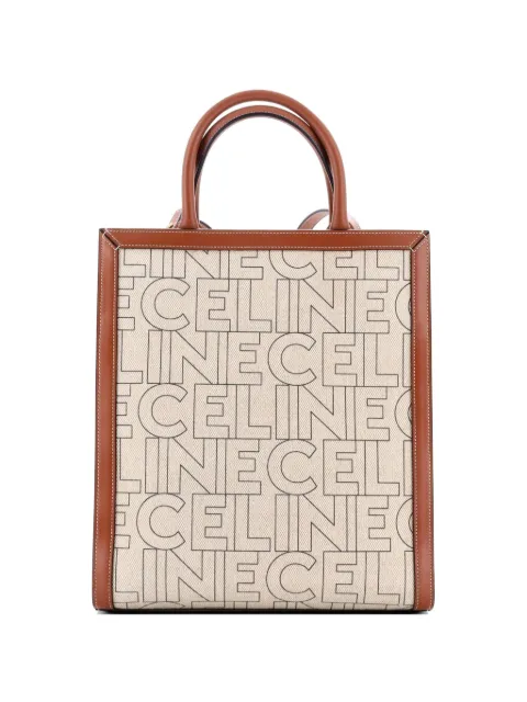 Celine Pre-Owned Vertical Cabas Printed Canvas and Leather Small tote bag Brown JPJXGJFJOW8TP5K0