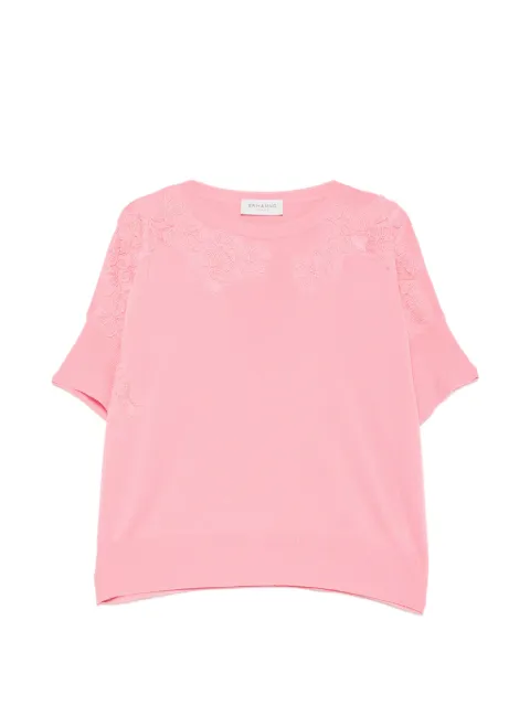 ERMANNO FIRENZE floral-lace T-shirt Pink D48EM011EP2MF749
