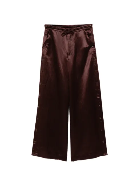 Cynthia Rowley press-stud wide-leg trousers Brown 26S1PT08NYCHOCO
