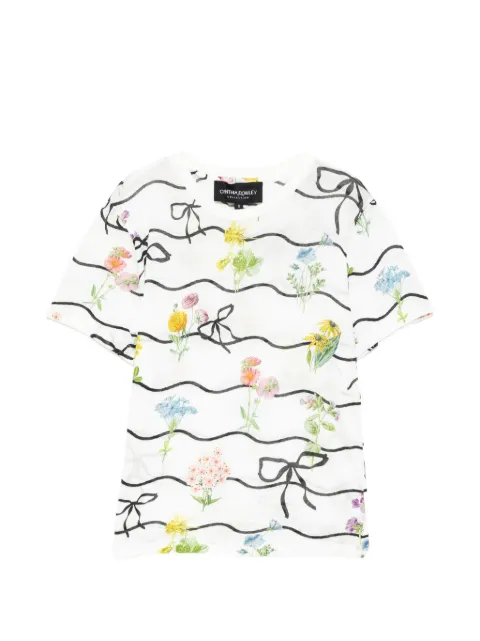 Cynthia Rowley floral-print round neck T-shirt White 26S1TP24COWTRBFL