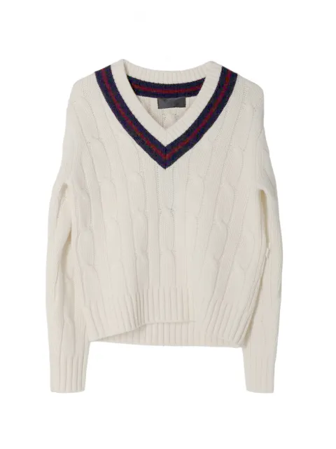 Nili Lotan Fabiana V-neck cable-knit sweater Neutrals 81602Y182