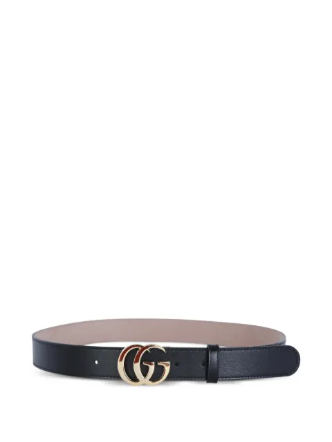 Gucci interlocking buckle leather belt Black 864436AAGD7