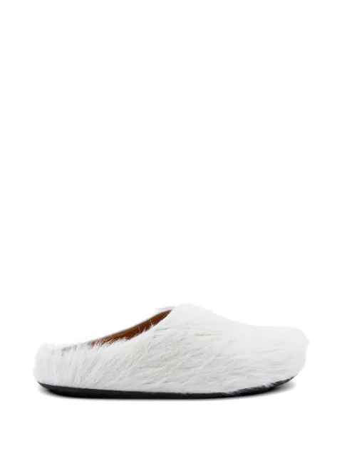 Marni long hair calfskin Fussbett sabot White SBMR000600P4122