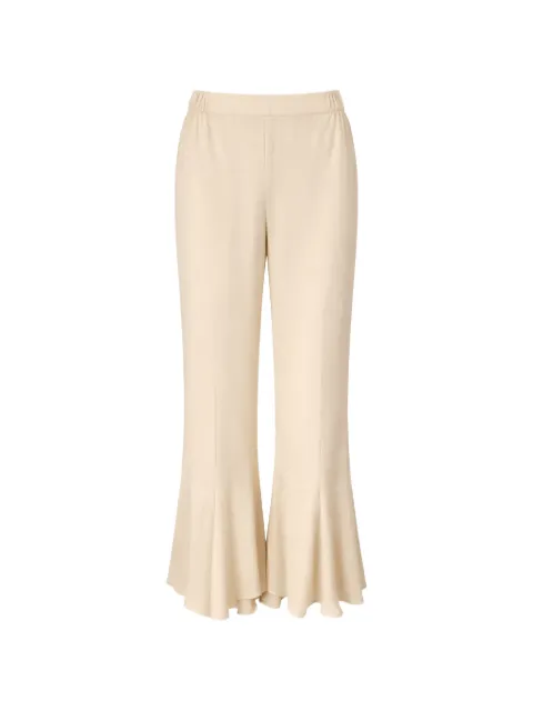 SILK95FIVE elasticated flared trousers Neutrals PARISIELLEFLAREALMONDINE