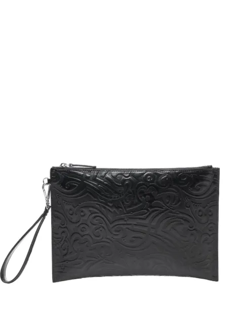 John Richmond embossed-logo wristlet pouch Black RMP26177BO