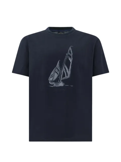 Paul & Shark graphic print structured T-shirt Blue 26411047013