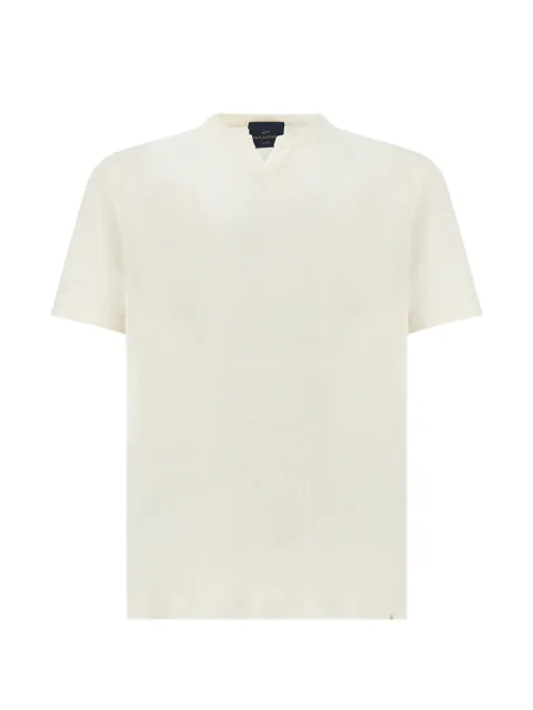 Paul & Shark open-collar linen T-shirt Neutrals 26411050021