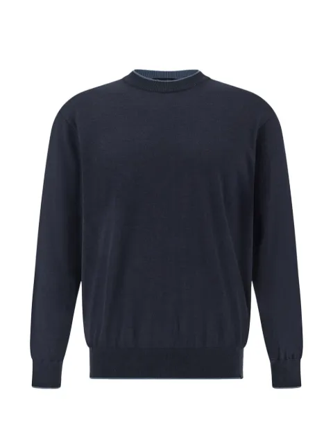 Paul & Shark bicolor collar crew-neck sweater Blue 26411551050