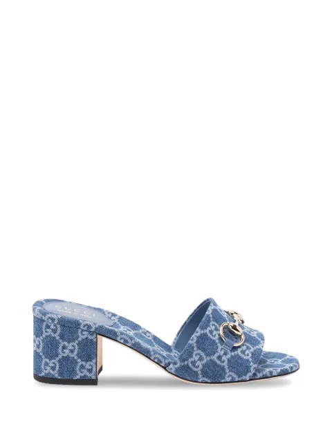Gucci Horsebit GG patterned sandals Blue 854882FAFGT