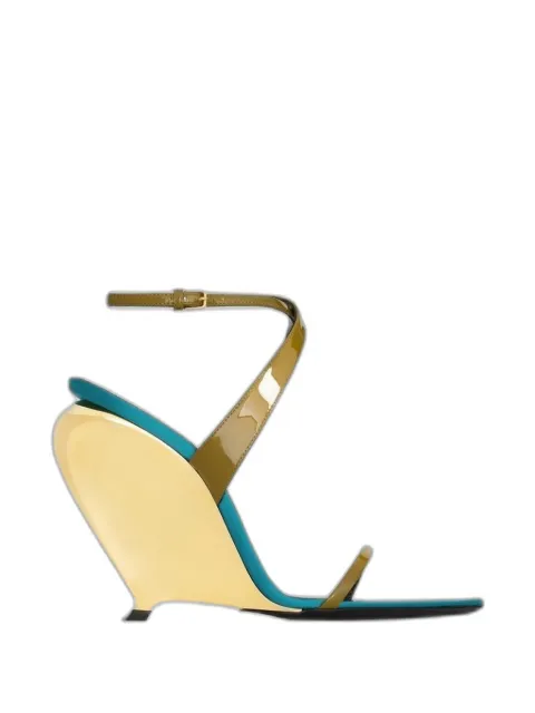 Saint Laurent Tallulah leather sandals Green 8280351TV00