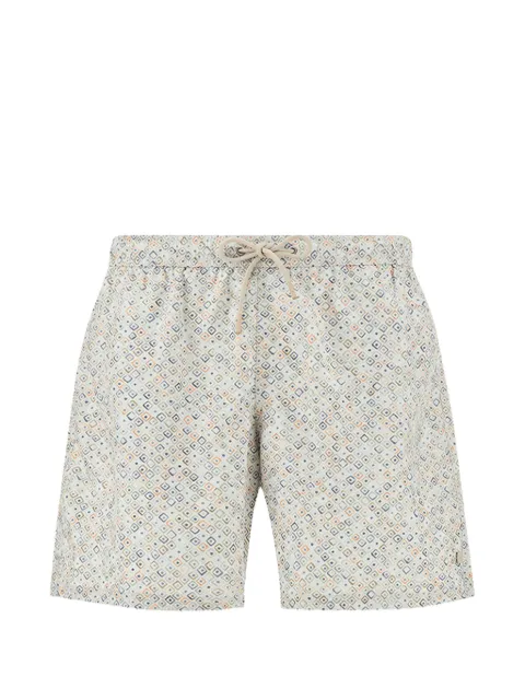 Paul & Shark Geometric Watercolor print swim shorts Neutrals 26415080G61