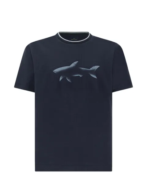 Paul & Shark shark-print cotton T-shirt Blue 26411059
