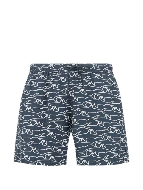 Paul & Shark shark-print swim shorts Blue 26415036L17