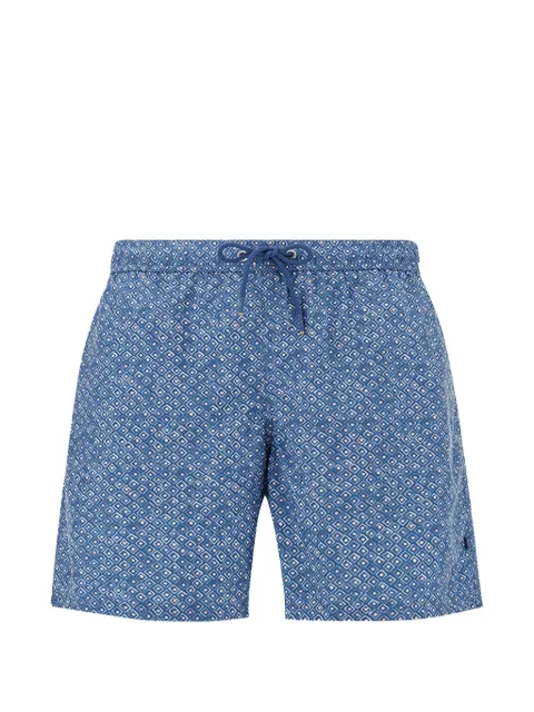 Paul & Shark Geometric Watercolor print swim shorts Blue 26415080G62