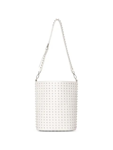 John Richmond stud-embellished bucket bag White RWP26207BO