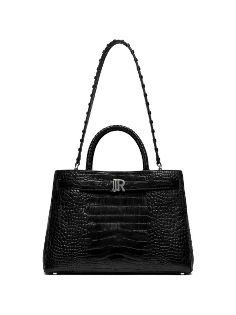 John Richmond croc-effect logo-plaque tote bag Black RWP26215BO