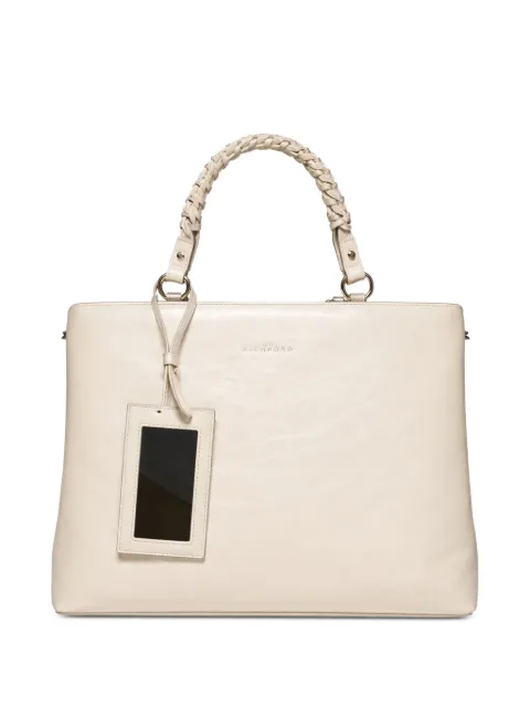John Richmond braided-handle leather tote bag Neutrals RWP26229BO